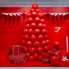 In a fun, holiday-inspired touch, a Christmas tree was constructed from medicine balls.