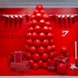 In a fun, holiday-inspired touch, a Christmas tree was constructed from medicine balls.