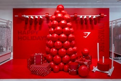 In a fun, holiday-inspired touch, a Christmas tree was constructed from medicine balls.