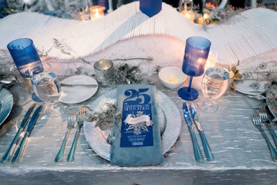 BizBash contributing editor Claire Hoffman cites a piece about a corporate holiday party that used office supplies to create stunning decor as one of her favorites of 2024. Pictured here? A dramatic centerpiece made of 4,000 Bazic Products pencils to create rolling hills.