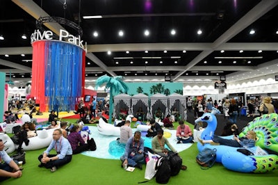 Sometimes, it’s as simple as offering calming—and colorful—spaces to relax. At Adobe Max in 2018, for example, the event’s 12,000 graphic designers could take a break from sessions in an unconventional space featuring pool floats as chairs—a fun, conversation-sparking moment that helped foster connections among the creative group as they waited for their next panel. See more: Most Innovative Meetings 2018: #1 Adobe Max