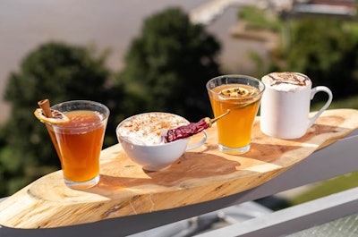 There's nothing like some warm—and delicious—cocktails to get the blood pumping. A few years ago, The Watergate Hotel’s Top of the Gate rooftop bar and lounge celebrated fall with four hot cocktails: Kentucky Apple Cider with Maker’s Mark, spiced apple cider, cinnamon, and anise; Keoke Coffee with Kahlúa, crème de cacao, brandy, and coffee; mulled wine with brandy, cloves, cardamom, citrus, and cinnamon; and spiked hot chocolate with Bailey’s, Jameson, and Swiss hot chocolate.