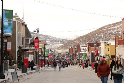 Attendees wander Main Street at the 2025 Sundance Film Festival.