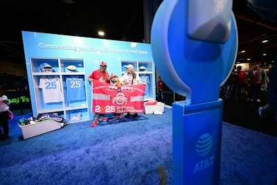 Fans could also step up to the AT&T locker room photo moment, which was filled with items such as branded jerseys, AT&T's 5G Helmet, cleats, and more.