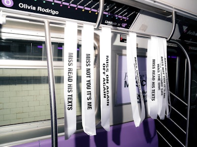 Inspired by the sashes Rodrigo wears in the music video for “Obsessed,” guests received sashes that boasted relationship styles like “Miss On Again Off Again” based on their tarot card reading.