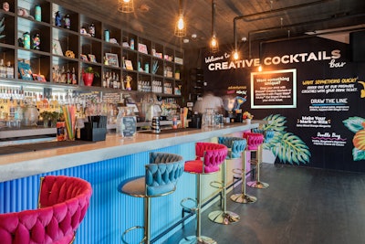 One of SXSW 2024’s most popular houses was a collab between Sharpie and Paper Mate. Inside, attendees were given clear pouches with pens and a drink card where they were encouraged to draw their desired drink to give to the bartender who’d make it for them. These drink tickets were then taped to a wall.