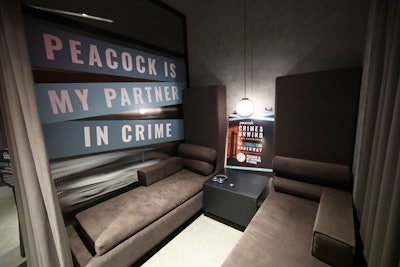 Inspired by these stats, Peacock created an immersive experience that combined the thrill of mystery with a variety of wellness treatments. Activations had clever names like 'The Airtight Alibi' (a hyperbaric oxygen chamber), 'Hot Pursuit' (an infrared sauna), and 'Cold Case Plunge' (an ice bath and breathwork session. There was also the 'Knot Guilty' massage area.