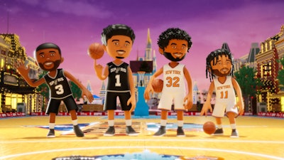 The 'Dunk the Halls' alt-cast of the San Antonio Spurs and New York Knicks game marked the first animated presentation of an NBA game.
