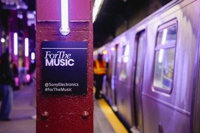 Even the signs typical of a NYC subway that display station names fit the event theme.