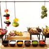 Out: meat carving stations. In: vegetable carving stations.