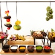 Out: meat carving stations. In: vegetable carving stations.