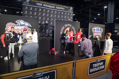 Fans were able to pose with the trophies from the various bowl games that led up to the championship game.