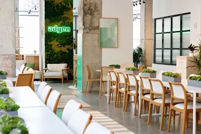 The executive event’s greenhouse-inspired cafe featured global cuisine that reflected Adyen’s international reach.