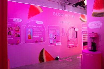 To mark its 10th anniversary this past fall, Glow Recipe—the cult-favorite skincare brand co-founded by Korean American entrepreneurs Sarah Lee and Christine Chang—teamed up with Sephora to host a bicoastal pop-up experience inspired by Seoul, South Korea’s iconic night markets. The Los Angeles- and New York-based events, produced in collaboration with experiential marketing firm MKG, included an interactive timeline showcasing the brand's 10-year journey, plus a shop featuring beloved discontinued products, and even a vending machine dispensing popular skincare items.