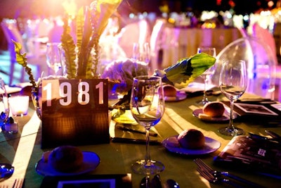 At the 2011 dinner for Boston's Institute of Contemporary Art's anniversary, each table number represented a year in the museum's 75-year history.