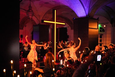 Hyman and his team produced a creepy dinner party for the premiere of FX's Grotesquerie at The Hollywood Athletic Club. See more: FX Created a 'Symphony' of Real-Life Screams to Promote Its Creepy New Show