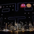 For a 2023 event, Pixis Drones created a massive Pac-Man game in front of the Manhattan skyline using 750 drones. Watch a video here.