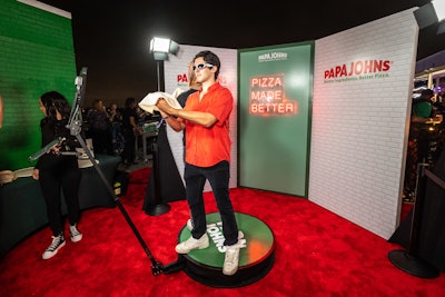 Papa Johns served free pizza to Fun House guests all night long, and created a custom-built photo experience.
