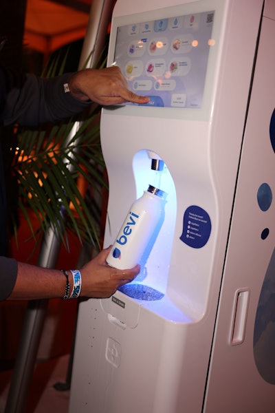Bevi was on hand with reusable water bottles to promote waste reduction and two tech-driven mobile hydration stations so guests could customize their experiences by choosing flavors, electrolytes, and vitamins. The brand also set up a “happy hydration” bar at Sunday’s debut of the Miami Bakery Brunch at Essensia Restaurant.