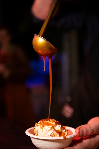 Birdie’s by Chef Kevin Lee served decadent banana pudding topped with gochujang caramel.