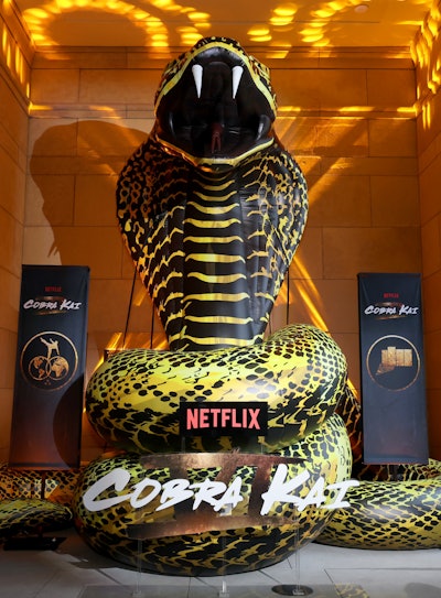 Guests could also pose in front of a giant inflatable snake.