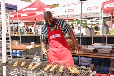 Chef David Rose cooked up flavorful NOLA-style jambalaya at the tailgate party.