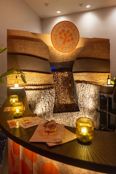 Cork Collective presented a branded art piece to spread awareness about the sustainability of cork as a material.