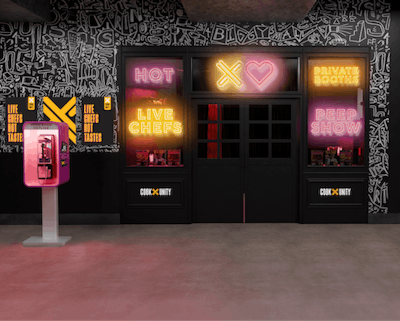 Meal delivery platform CookUnity invited folks to a V-Day-themed, food-inspired peep show.
