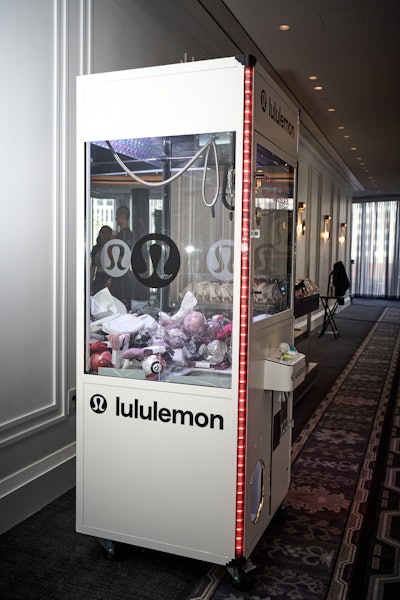 Lululemon also activated on site with a claw machine full of swag.