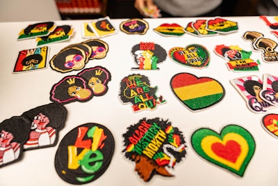 Guests could decorate their totes with a variety of patches, including some celebrating Black History Month.