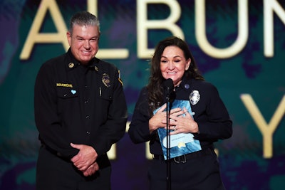 The night's biggest award was presented by Los Angeles County Fire Department Chief Anthony C. Marrone and Captain Sheila Kelliher.