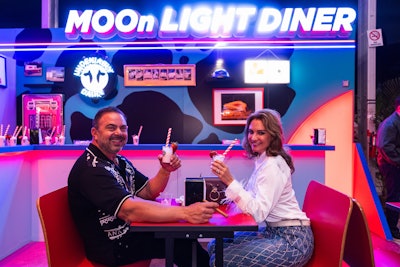Florida Dairy Farmers upped their footprint this year with the MOOn Light Diner pop-up concept. They served strawberry milkshakes at Burger Bash.