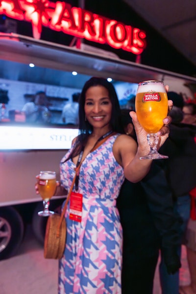 The Airstream served chilled brews in reusable plastic versions of its signature branded chalices.