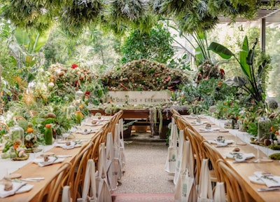 Plant-based skincare brand Origins and California grocery chain Erewhon brought their partnership to life through a gardenlike oasis in Los Angeles in September 2023. The invite-only affair centered on a bespoke, botanical-based brunch that nodded to Erewhon and Origins' emphasis on the benefits of veggies and herbs through an immersive, greenery-filled environment.