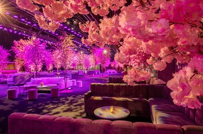 The SAG Awards' stunning after-party in January 2020 was designed and produced by Event Eleven. Guests at the indoor venue were surrounded by a lush cherry blossom forest; trees with various shades of pink blossoms were stationed alongside plush furniture, walnut details, and additional pops of pink. See more: See the SAG Awards' Cherry Blossom-Filled After-Party