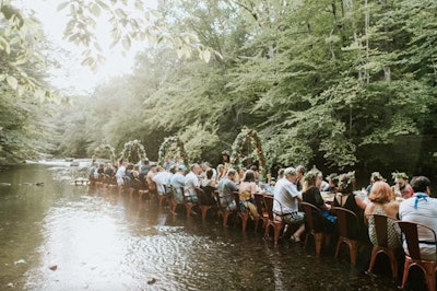 The Bacon & Lox Society’s second Full Circle Meal took place in Stroudsburg, Penn., in 2017. The interfaith celebration featured a communal table immersed in a creek.
