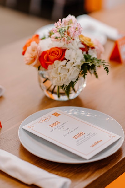 The dinner reception featured the couple’s favorite menu items.