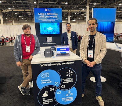 Góes with his InEvent co-founders, Mauricio Giordano and Vinicius Neris.