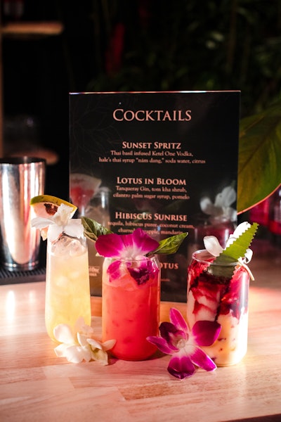 Festive cocktails also helped immerse guests in the feel of a luxury resort.