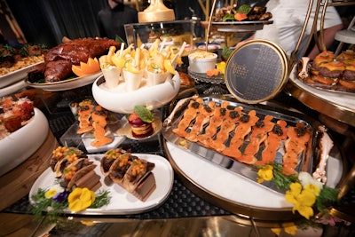 Wolfgang Puck Catering celebrated its 31st year at the Governors Ball with a menu created by Wolfgang Puck and Eric Klein, along with pastry design by Kamel Guechida and Garry Larduinat. Tequila Don Julio also returned with mixologist Charles Joly—joined by 2024 World’s Best Bar Handshake Speakeasy from Mexico City—to create a selection of specialty cocktails with fun names like “The Clear Winner” and “The Thespian.” Other beverage sponsors included Clarendelle and Domaine Clarence Dillon wines and Champagne Lallier.