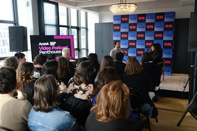 Wythe Hotel's penthouse was transformed into the 'Video Podcast Penthouse' in partnership with Swedish podcasting firm Acast.