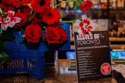 Curated food and beverages were meant to give guests a true 'taste of Toronto.'