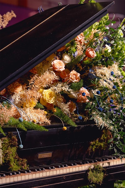 Tissarose Floral wowed the show's crowd with her exhibit, 'Sower's Symphony,' which put a piano bursting with flowers at center stage. The design was meant to illustrate the idea that just as musical notes create a beautiful melody, the shapes and colors of flowers can combine to make a beautiful arrangement.