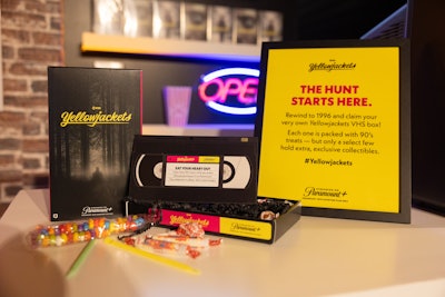 Attendees could snag VHS boxes filled with goodies including friendship bracelets.