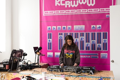 On Air Fest hosted a livestream pop radio lounge in partnership with Santa Monica, Calif.-based radio station KCRW at its 'experiential gallery,' formally dubbed the Creator Hall.