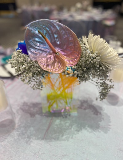 For the WIPA event, 'The color palette was a showstopper: iridescent hues that shimmered and shifted depending on the light,' said Lee.