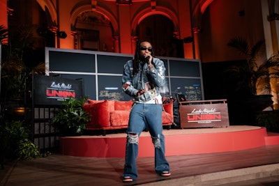 The event featured a performance from rapper Quavo, while punk band Ho99o9 served as house band during the show. “It brought a very unique vibe to the space,” said Curtis.