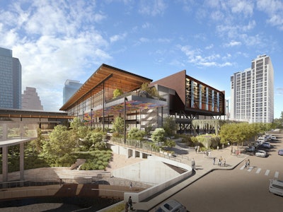 A new $1.6 billion convention center will nearly double the rentable square footage of Austin's existing facility, from 365,000 square feet to 620,000 square feet.