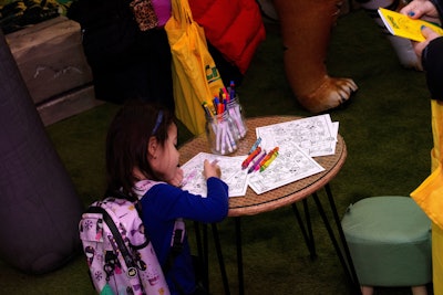 Of course, coloring was a popular activity at the pop-up.