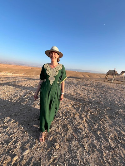 When she's not working, Martin is drawn to outdoor activities like hiking and kayaking. 'If that nature/outside activity also includes a nice glass of Champagne, that's a bonus!' she says.